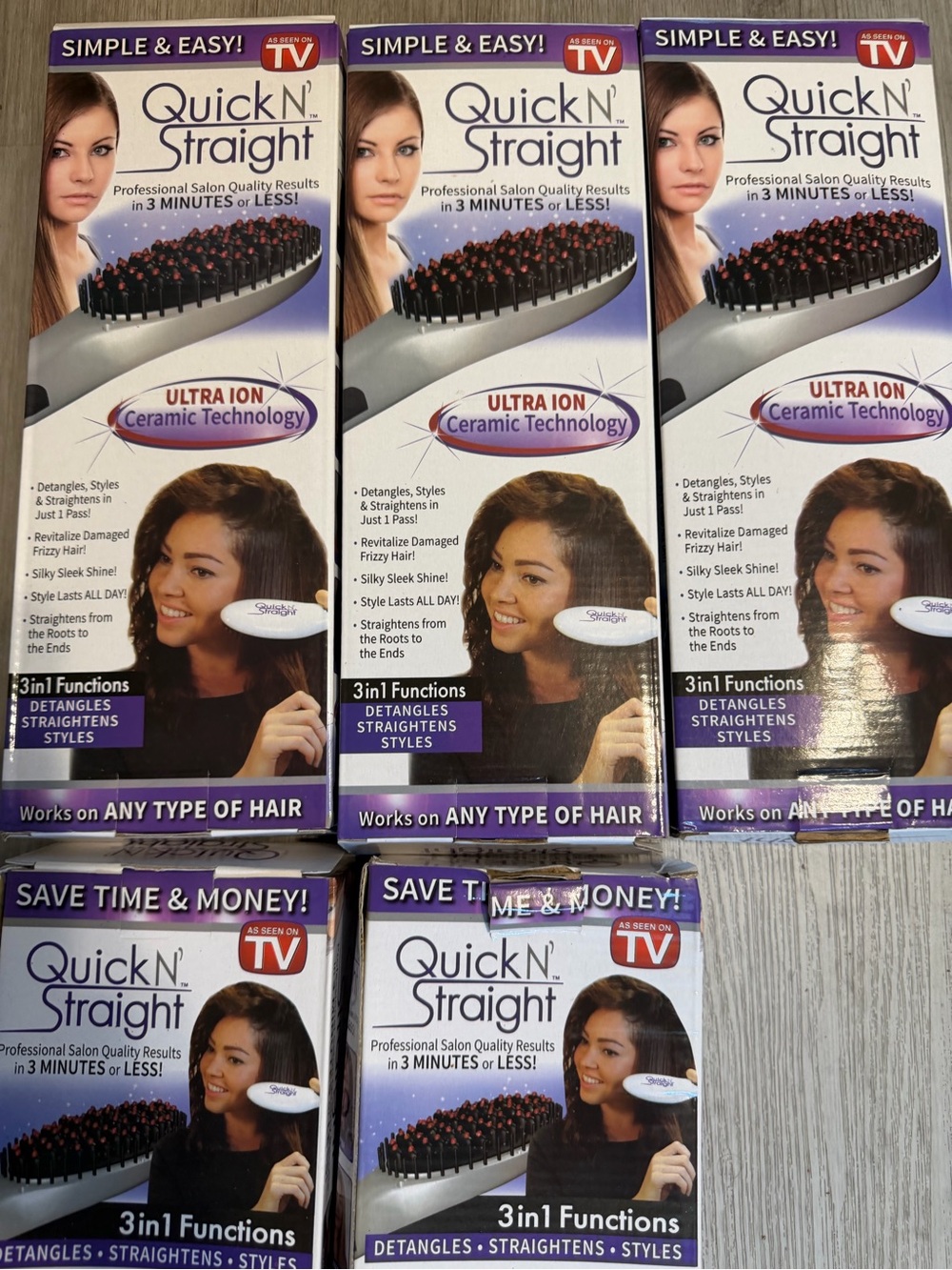 Ultra Ion Ceramic Hair Straightening Brush - White/Black